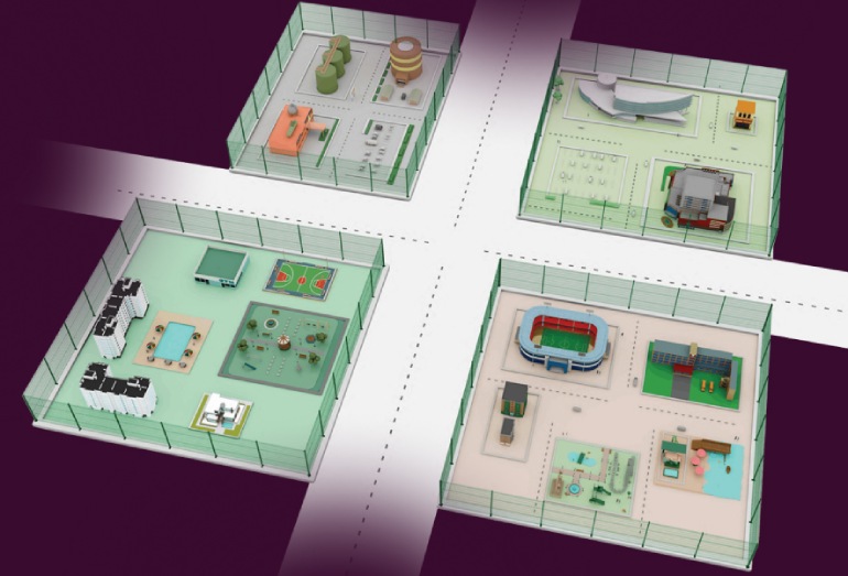 Walk through spaces background